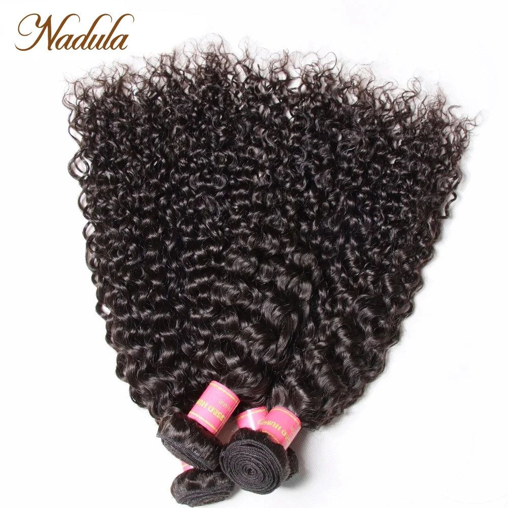 Nadula Hair 4pcs/Lot Brazilian Curly Hair Bundles Human Extensions 8-26INCH Remy Weaves Virgin Human Sale