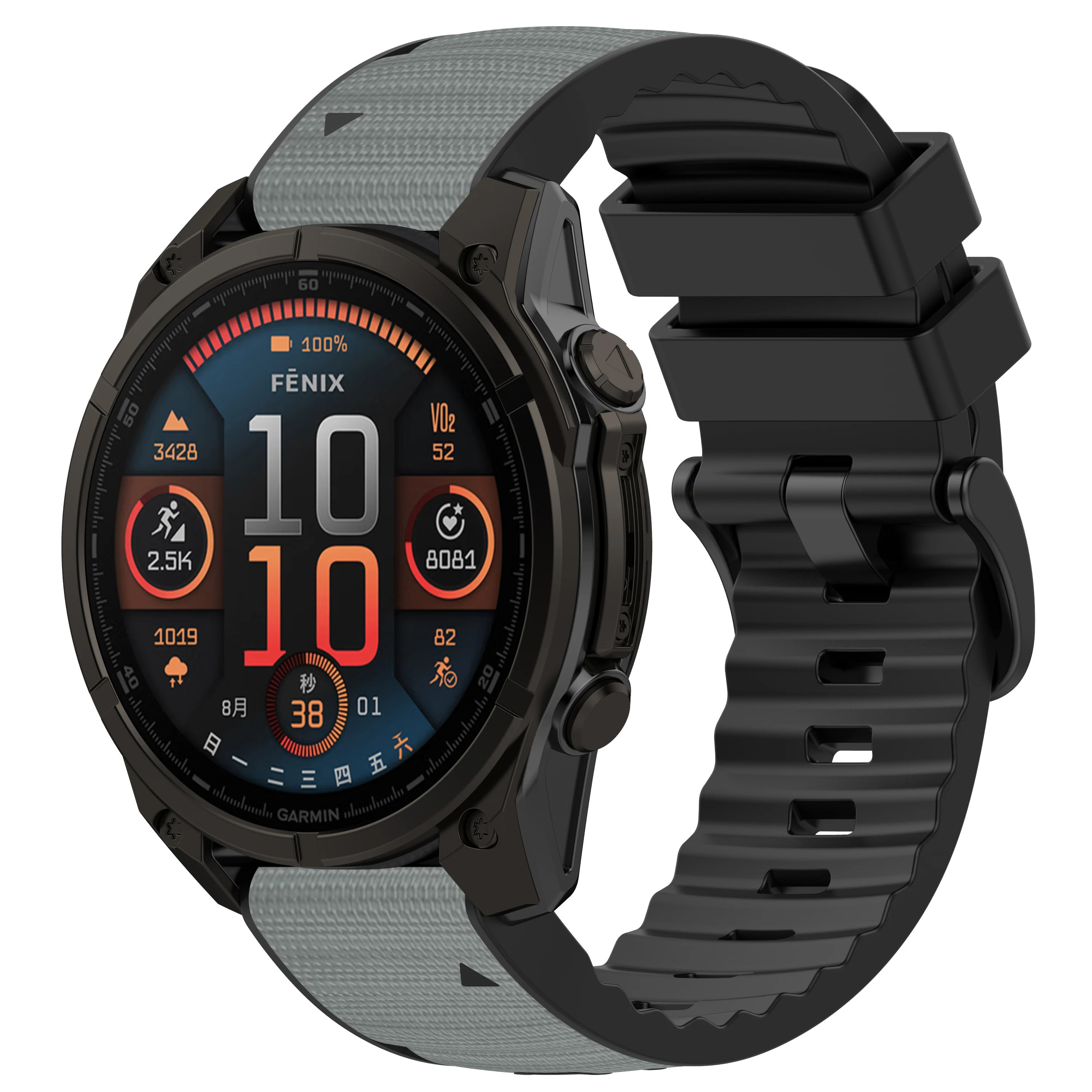 Premium 22/26mm QuickFit Leather Silicone Strap - Stylish Watch Band Bracelet