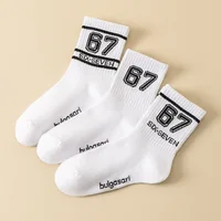 Chaussettes tendance pour adolescents avec imprimé "67" – Chaussettes de sport mi-mollet pour enfants tendance toutes saisons 5