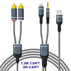 Versatile Audio Connector: 3.5mm to Dual RCA Adapter - 3M (Black)