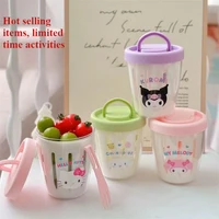 Kuromi – tasse à salade de fruits, dessin animé, mélodie mignonne, conservateur de Drainage à Double couche, magnifiquement créatif, tasse à fruits de pique-nique Portable 1