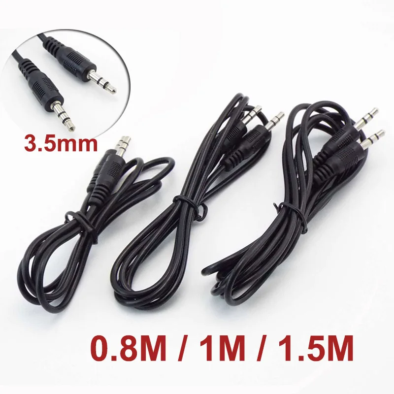 

Male to Male Jack Plug 3.5mm Stereo Audio Cable AUX Cables Headphone Wire Cord for Phone Car Speaker MP3/MP4 J17