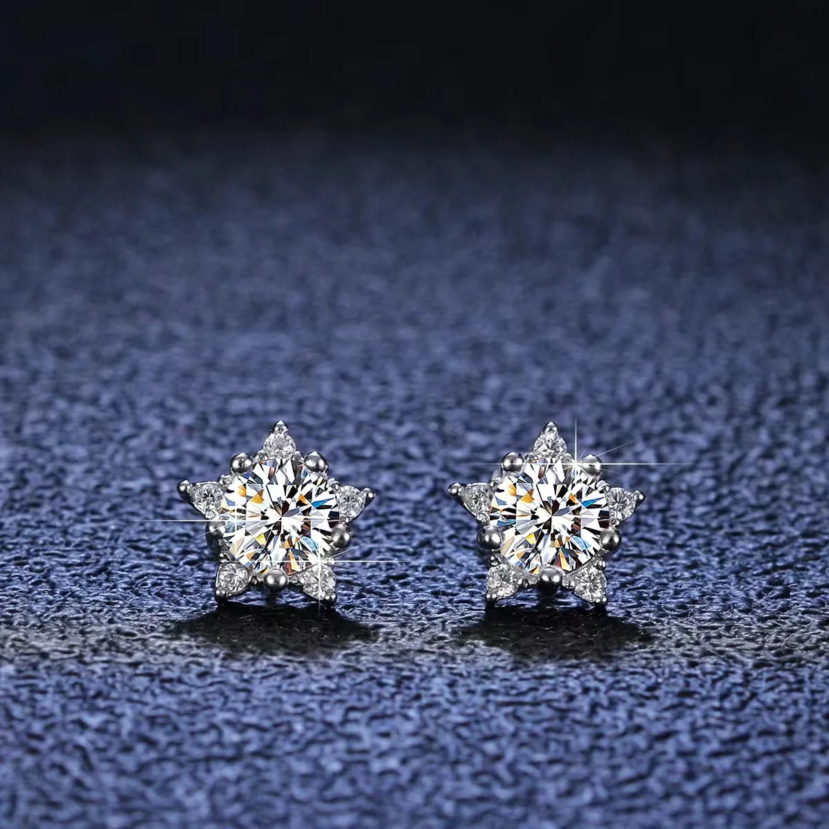 

MILAMISS Real Moissanite Diamond Star Stud Earrings 0.5ct D Color VVS1 Pure 925 Sterling Silver for Women Wedding Fine Jewelry