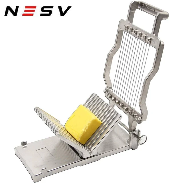 Cheese Slicer & Cutter - Multipurpose Stainless Steel Cheese and Food  Slicer with 4 Blade, Cheese Cutter Board with Accurate Size Scale for  Cutting