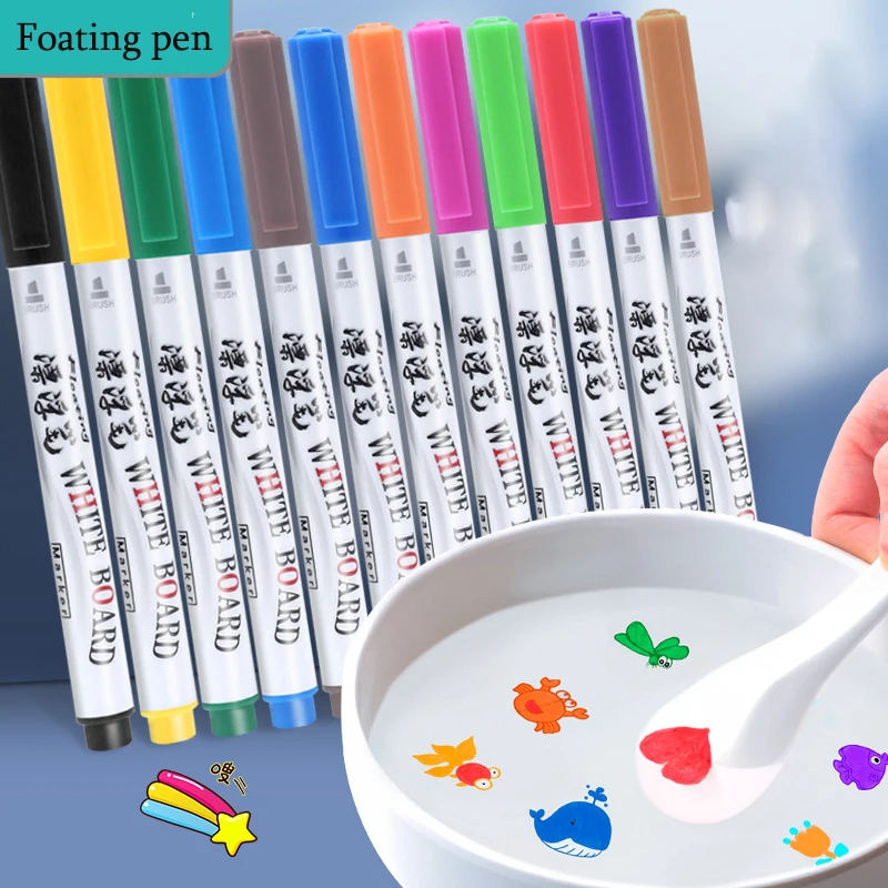 Magical Water Painting Pen Whiteboard Markers Floating Ink Pen Doodle Water Pens Montessori Early Education Toy Art Supplies