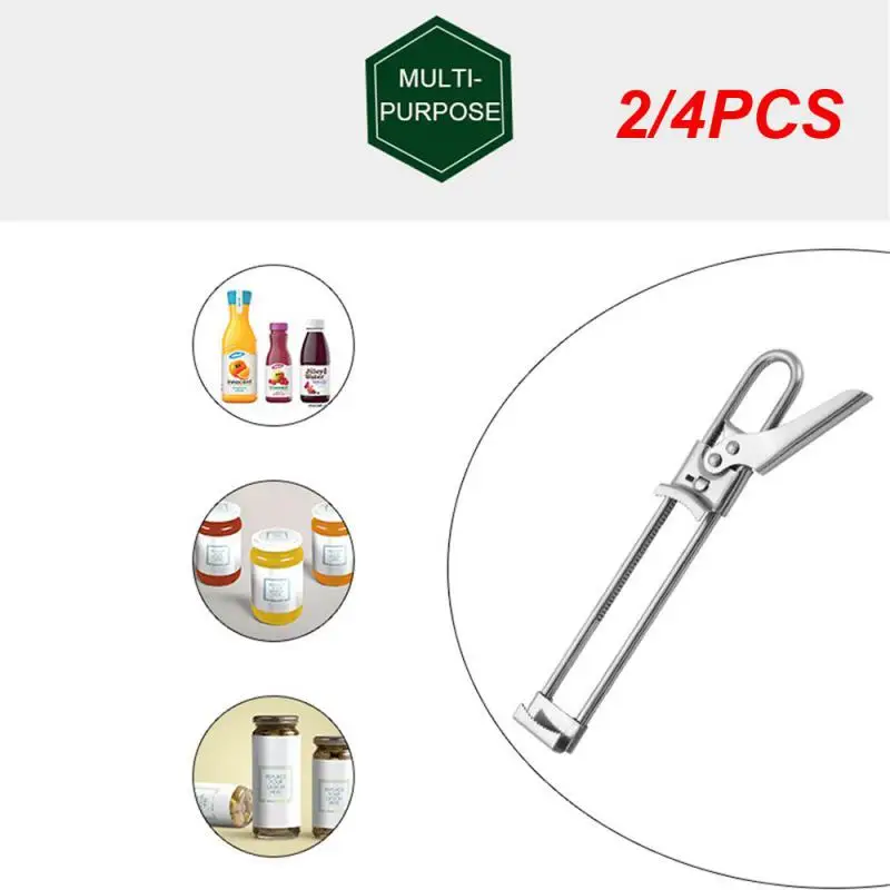 

2/4PCS Adjustable Can Opener Stainless Steel Non-Slip Multifunction Manual Jar Bottle Bottle Lid Opener Gadget Home Kitchen