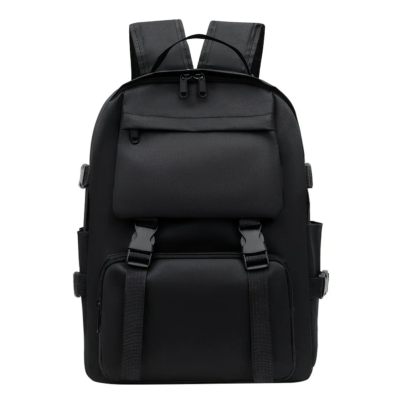 Preppy Students Backpack Large Capacity Button Travel Bag Solid Simple Harajuku Chic Fashion Retro Unisex children backpack students backpack 1PC