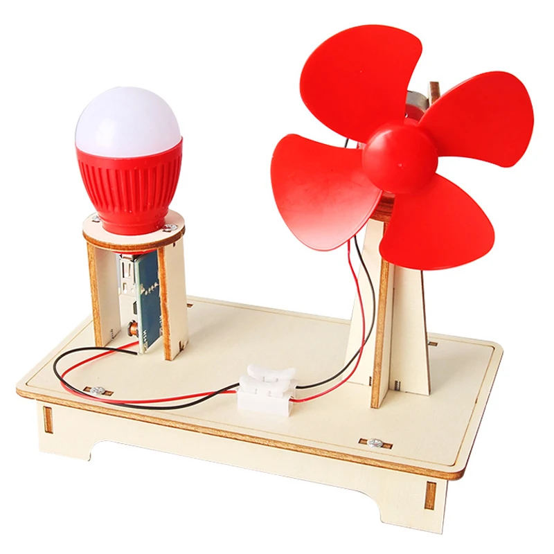WoodenWindGeneratorModelKidsScienceToyFunnyTechnologyPhysics