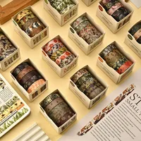 5 Rolls Spring Floral Washi Tapes Colorful Flowers Watercolor Plants Masking Tape Scrapbooking Adhesive DIY Journals Craft 1