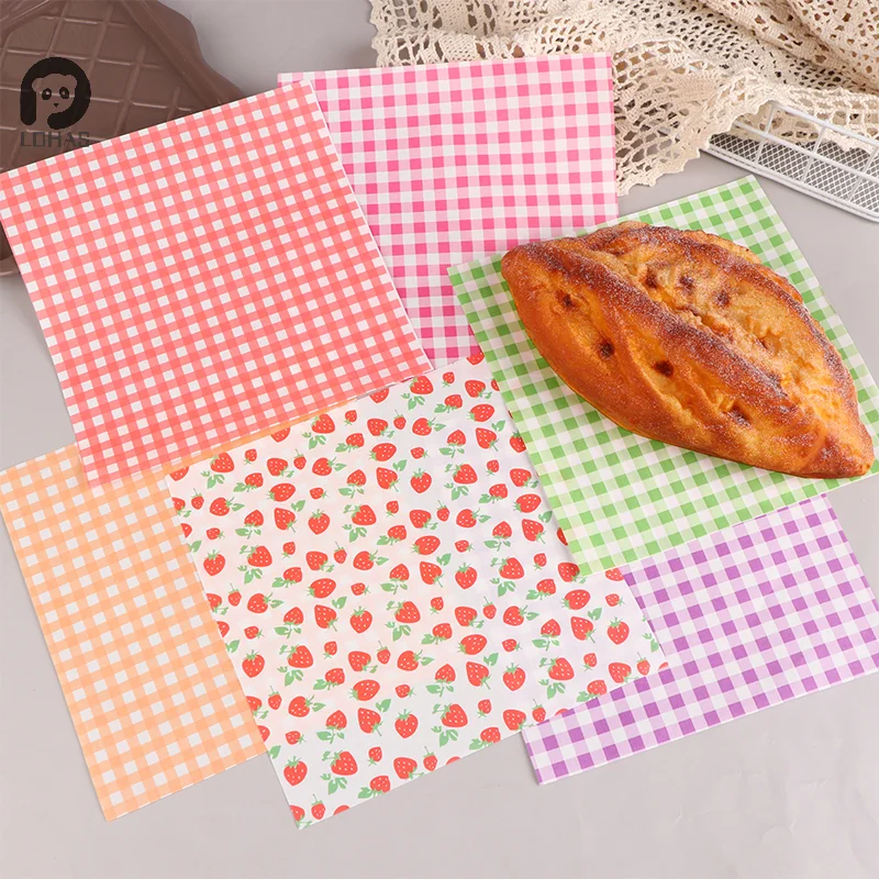 

100pcs Food Waxed Paper Oil-Proof Wax Paper Bread Sandwich Burger Fries Macarons Packaging Kitchen Baking Tool Decor Paper
