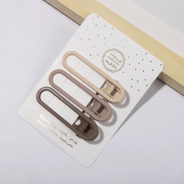 Metal Geometric Hair Clip Solid Colorful Girls Hairpins 3pcs/Set Elegant Star Round Barrette for Women Fashion Hair Clips 2022 6