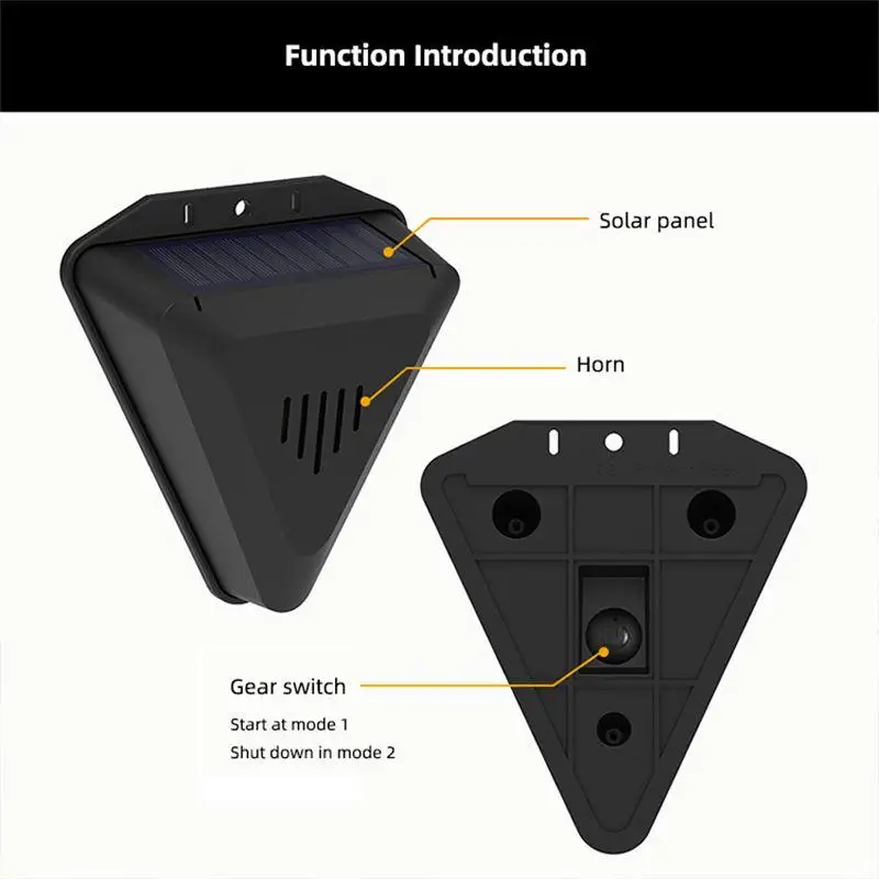 Solar Animal Repeller Outdoor Garden Bird Repellent Alarm Deterrents For Deer Rabbit Squirrel Crop Yard Protection 1Set - 5