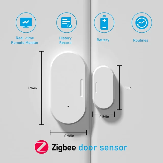 Tuya ZigBee Smart Door Window Sensor Door Open Closed Detectors Smart Home Security Protection Alarm System for Alexa Google 2