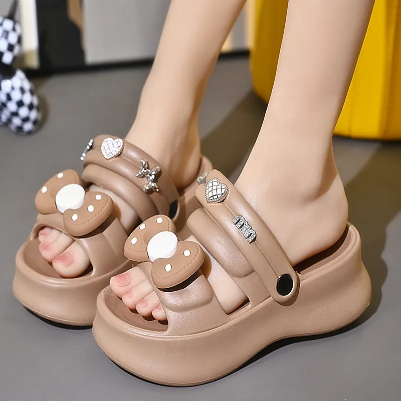 New Sandals Mute Cushioned Shoes Slope Thick Platform Comfortable Buckle Fashion Women Shoes Beach Travel Slides Shoes Female