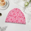Breast Cancers Awareness Elastic Skull Hat Ribbon Printed Pattern Caps for Women 3