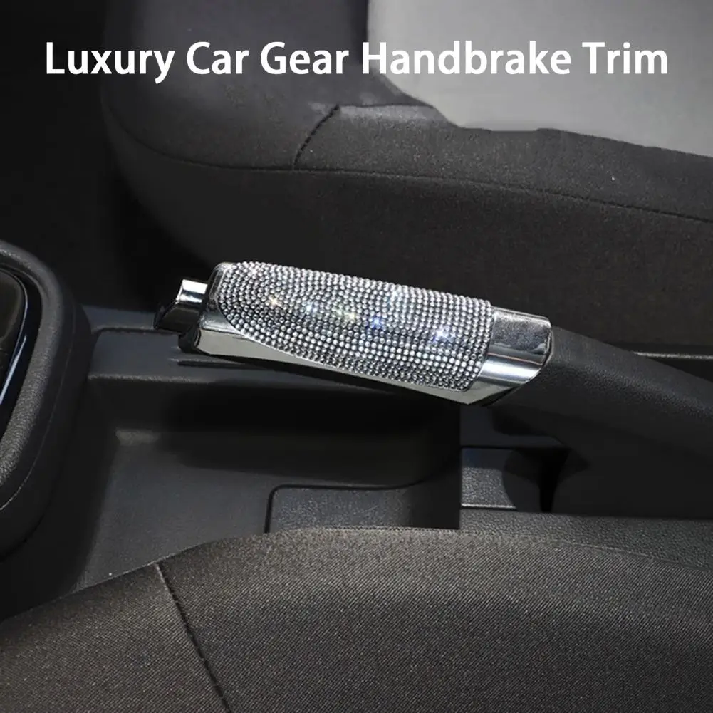 Hand Brake Cover,Car Interior Accessories Universal Crystal Car Handbrake Covers Anti-slip Auto Gear Shift Collars Diamond Car Bling for Woman