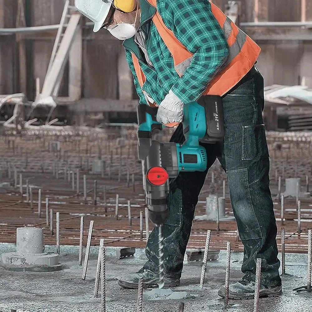 26mm Brushless Electric Impact Hammer Drill 2-Mode Rotary Hammer Multifunctional Cordless Power Tools Fit Makita 18V Battery 5