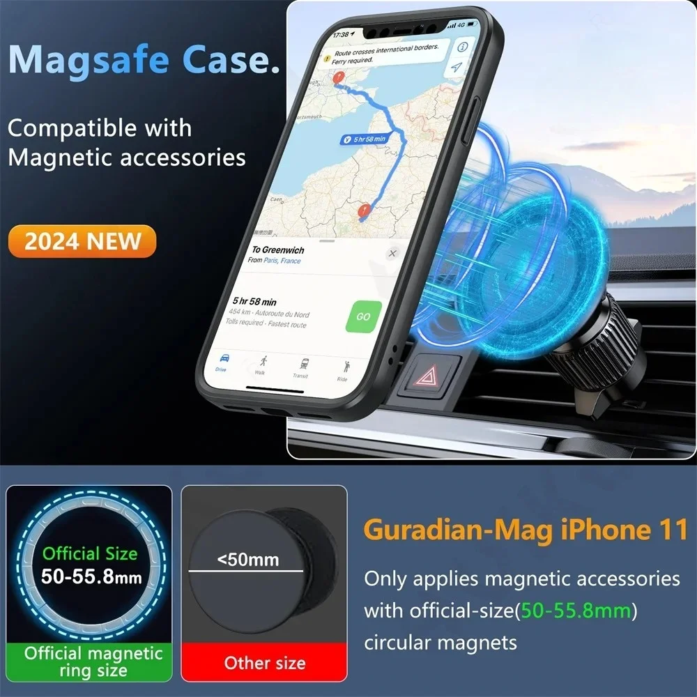 Ultimate 360° Shield: Magsafe Magnetic Ring Shockproof Case with Front & Back Protection