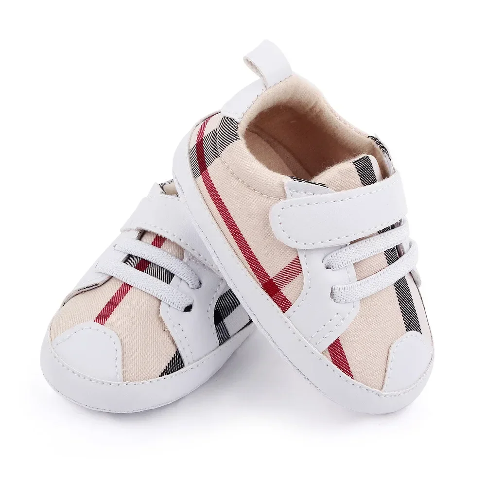 Baby Shoes Soft Soles Autumn Fashion Plaid Comfortable Cotton Anti-Slippery First Walking