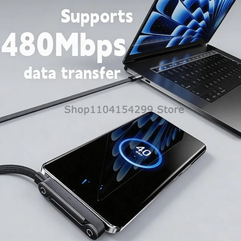 3in1 240W USB C OTG 어댑터(스탠드 포함) 90도 각도형 C타입 암-IP타입(수) 변환 컨버터 (아이폰 17, 16, 맥북, 삼성용)