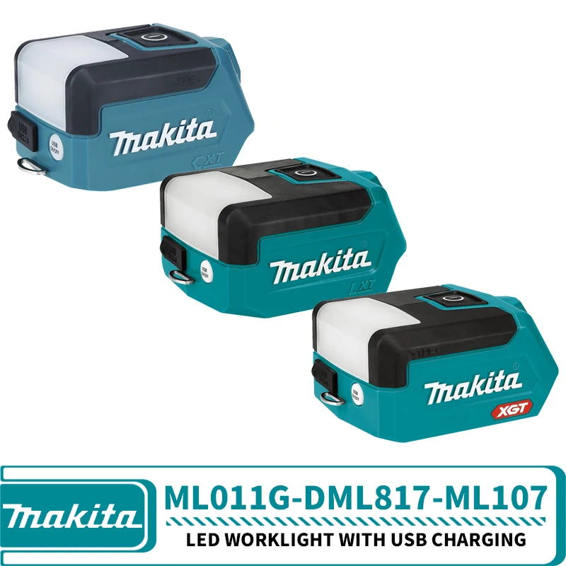 Faretto LED 9W Per Batterie Makita 18V – Testa Regolabile A 90°, Porta USB Per Ricaricare Cellulari