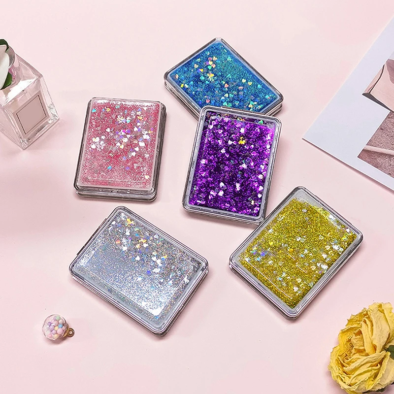 Makeup Mirror Chic Hand Mirror Pocket Mirror Square And Round Shape Pocket Mirror Nice Appearance Vanity Mirror Girl Present 2