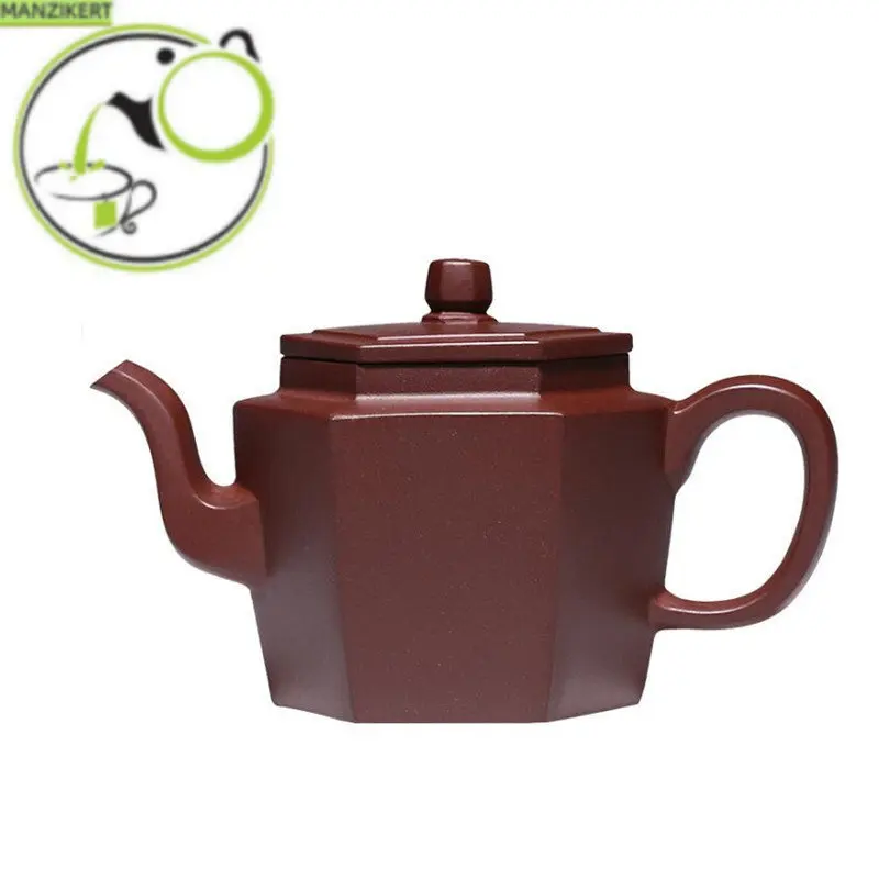 

210ml Yixing Purple Clay Teapot High-end Handmade Hexagonal Shape Tea Pot Raw Ore Purple Mud Beauty Kettle Chinese Zisha Tea Set