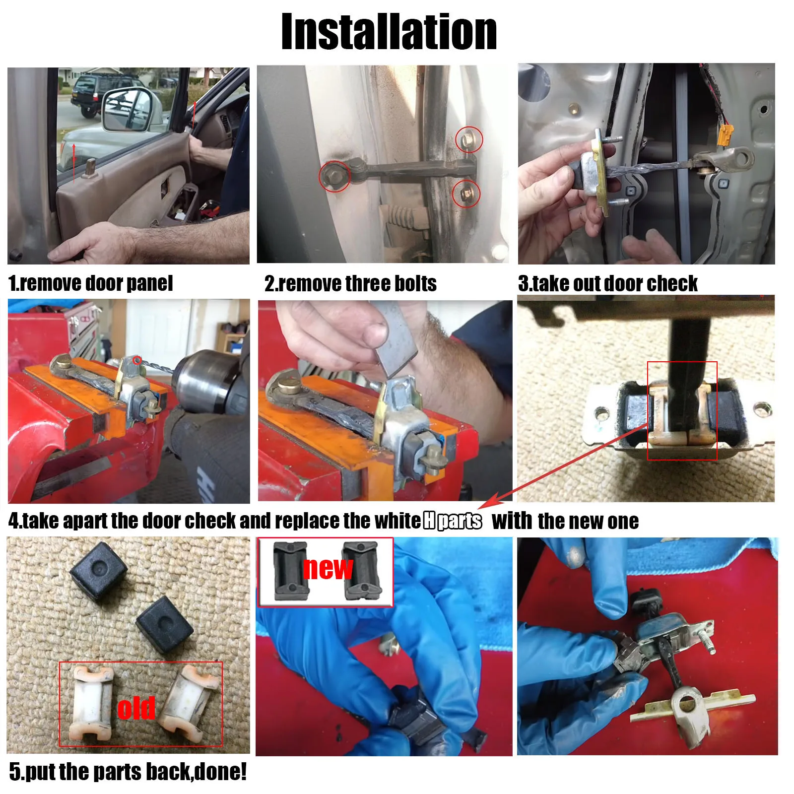 Car Door Check Strap Check Assy Limiter Repair Kit Stopper Damping
