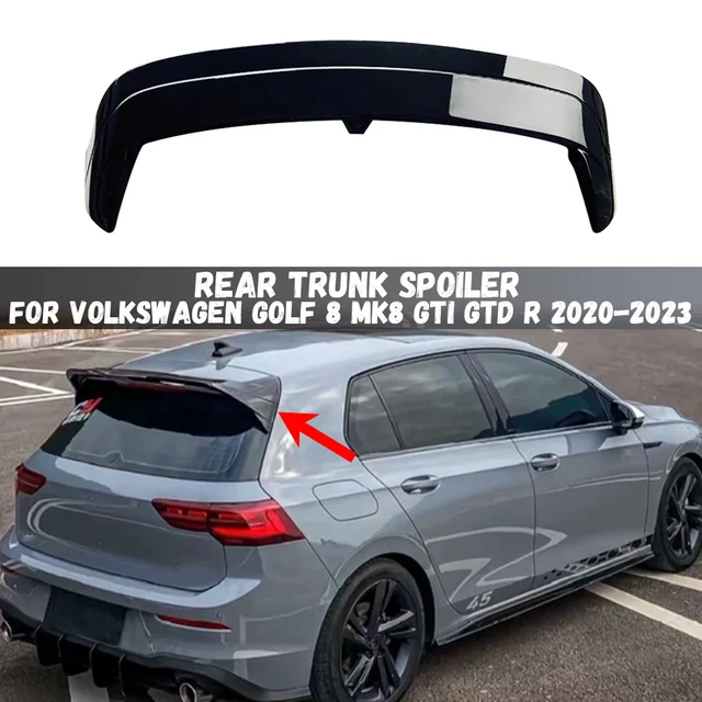 CS ClubSport Style Rear Roof Spoiler Rear Trunk Diffuser Tail Wing For VW Golf 8 MK8 GTI GTD R 2020 2021 2022 2023 1