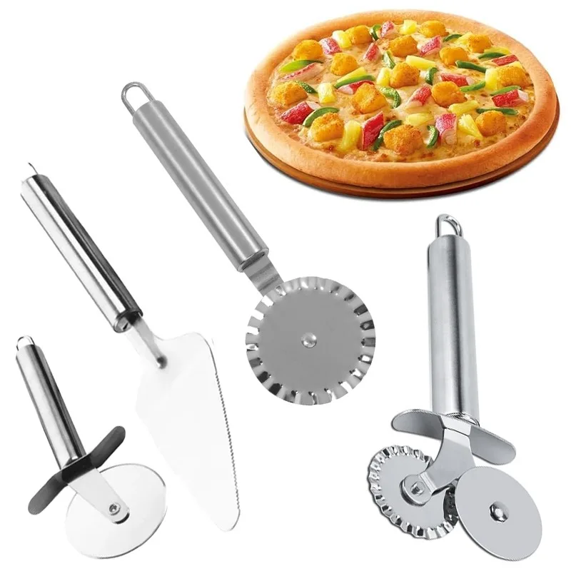 Pizza Cutter Stainless Steel Knife Cake Tools Pizza Wheels Scissors Ideal Pies Waffles Dough Cookies Kitchen Gadgets