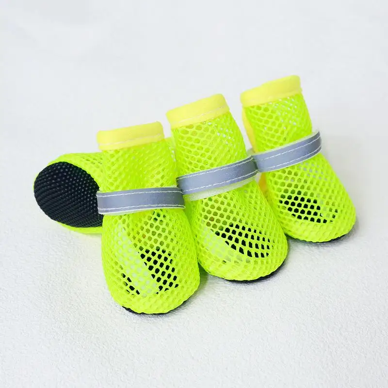 4 Stück Hundeschuhe, rutschfest, atmungsaktiv, verschleißfest, Hundestiefel, geeignet für kleine, mittelgroße Haustiere, Welpen-Schutzschuhe. – Detail 15