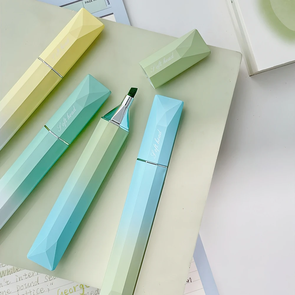 4pcs 도파민 컬러 형광펜 펜 세트 드로잉 그림 학교 F7511에 대 한 비스듬한 소프트 헤드 마커 라이너