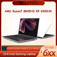 YSJMNPC New 15.6 Inch Gaming Laptop AMD Ryzen7 8845HS R9 6900HX 2*DDR5 MAX 64GB Support 5600MHz 2*M.2 Nvme SSD Windows11 WIFI 6 2