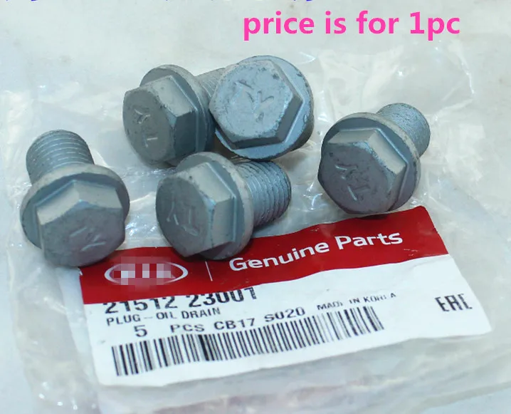 genuine part oil drain screw for kia K2 K3 K4 K5 KX5 KX3 fcrte sportage