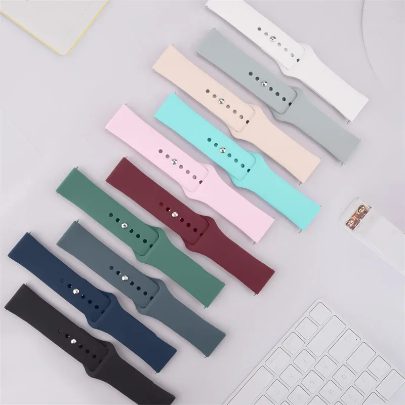Versatile Silicone Watch Band - 20mm/22mm - Multiple Smartwatch Compatibility and Styles