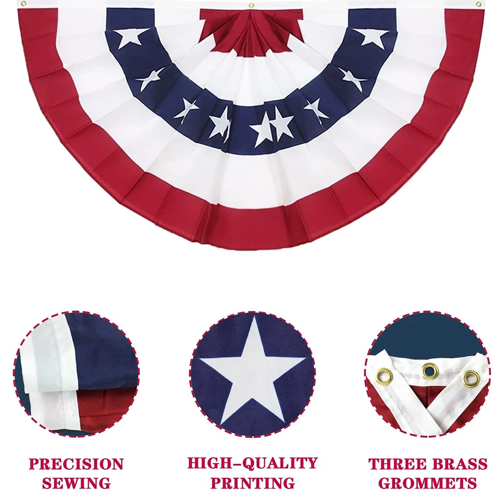 American Flag Pleated Fan 2