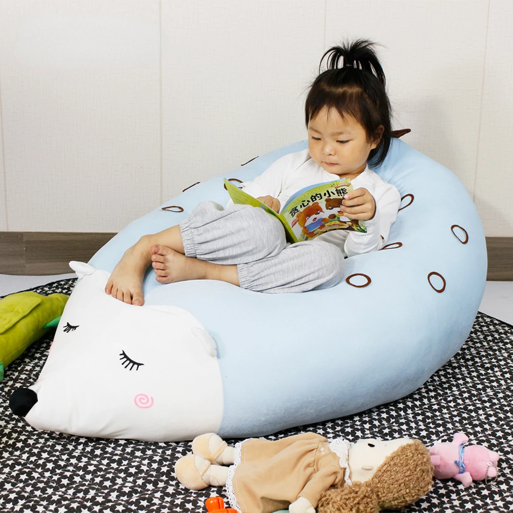 

Originality Multi function Modern And Simple Children's Lazy Sofa Hedgehog Bean Bun Plush Toy Storage Bag Home Organizer