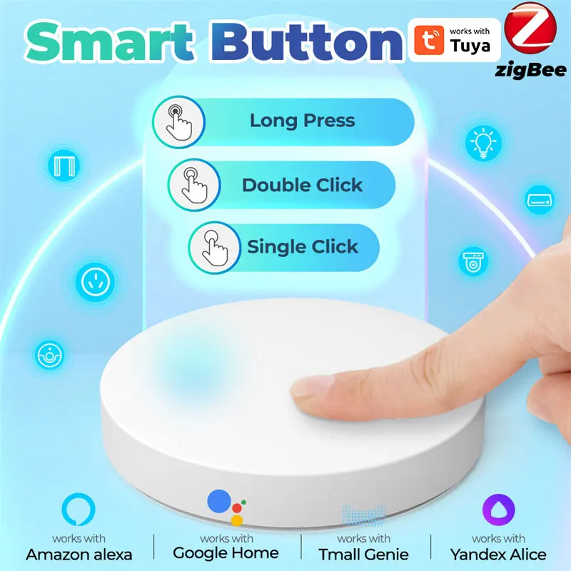

Умный дом Tuya Zigbee3.0, беспроводной переключатель, случайная наклейка, дистанционное управление через приложение, работает с Alexa Home Alice