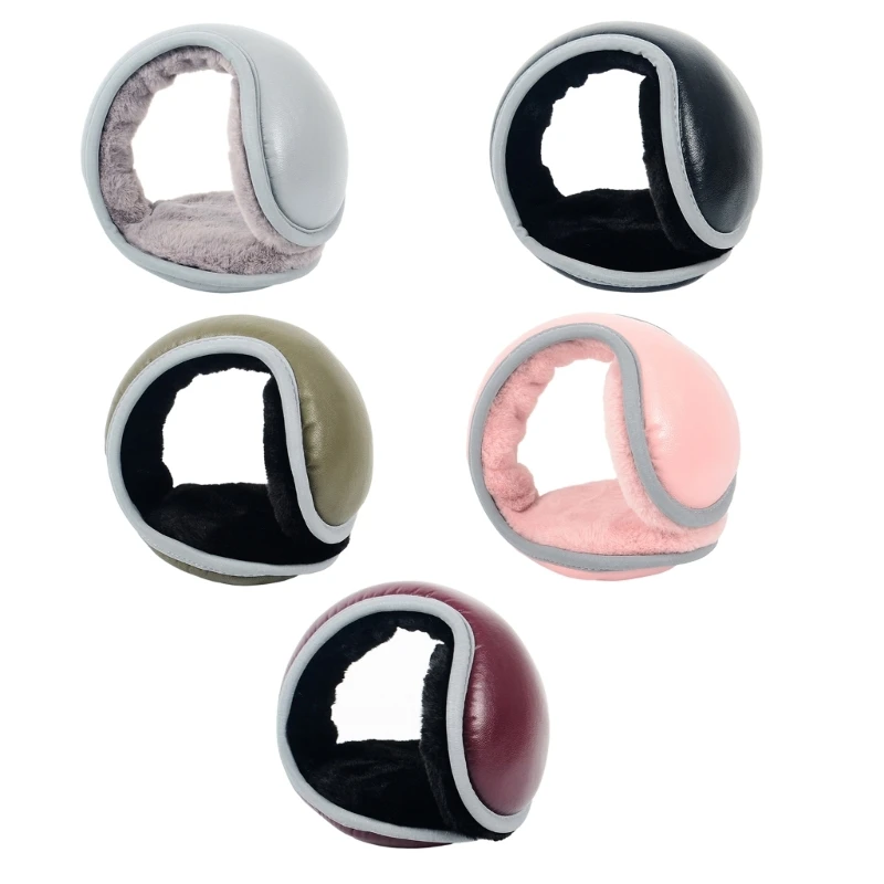 

Leather Ear Muffs for Women and Men Unisex Ear Protectors Windproof Plush Earmuff for Kids Winter Cold Proof Ear Warmers