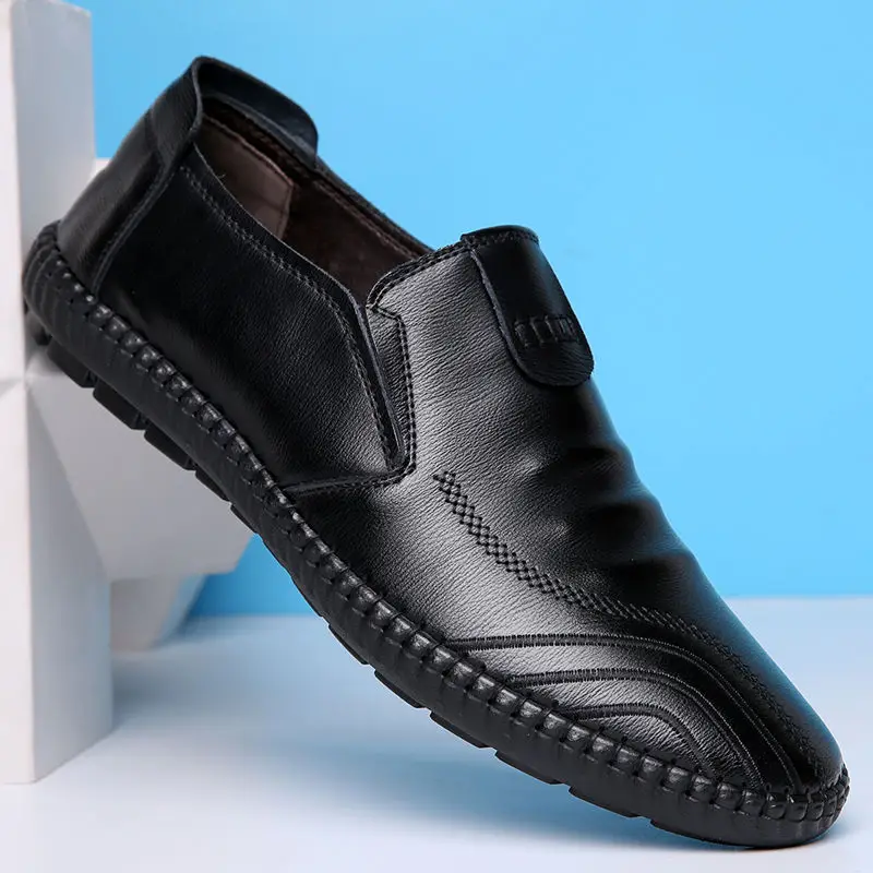 Outdoor Leather Men Shoes Casual Business Leather Shoes Men Oxfords Retro Quality Soft Skin Comfortable Slip On Shoe Men Flats 3