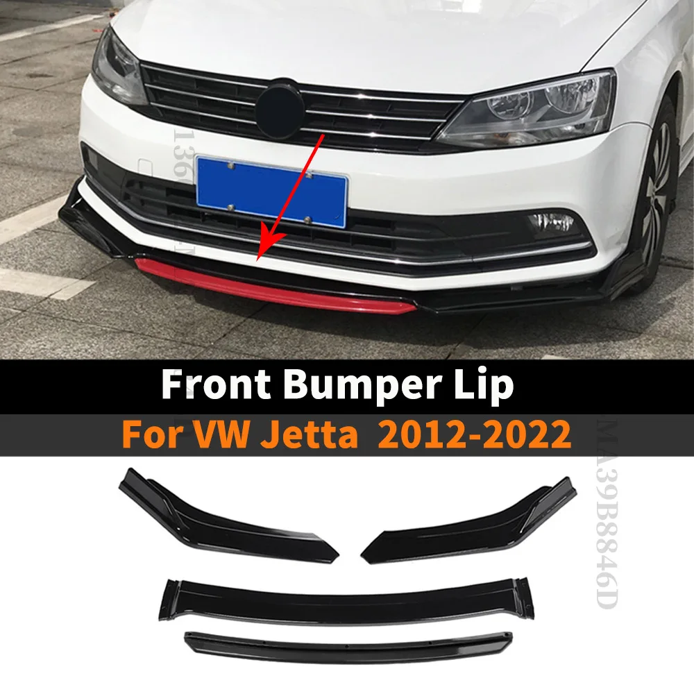 

Front Bumper Lip Chin Guard Protector Body Kit Diffuser Refit For VW Jetta 2012-2022 A6 A7 MK6 MK7 Carbon Styling Cover Facelift