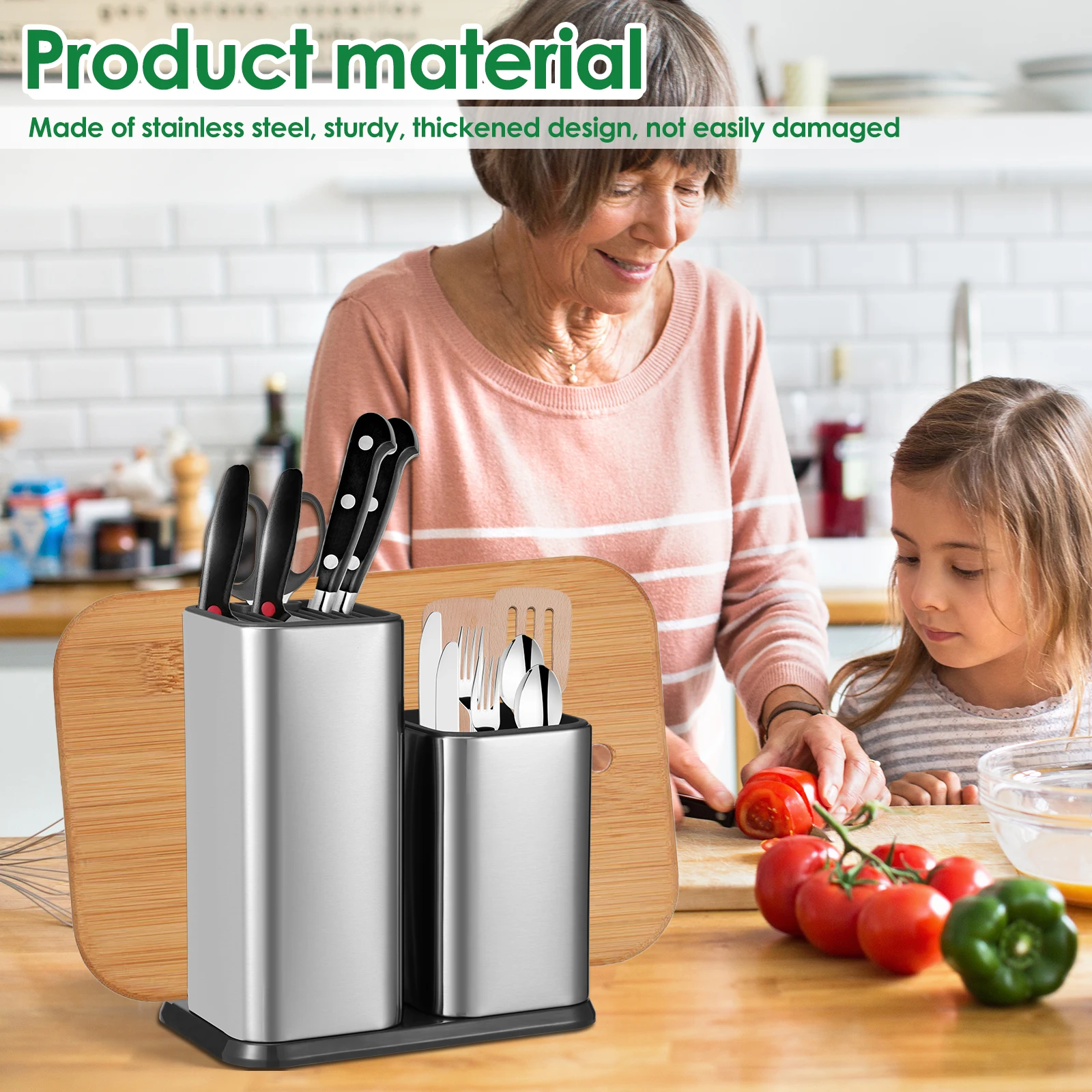 Stainless Steel Kitchen Utensil Holder Chopstick Spoon Storage Box