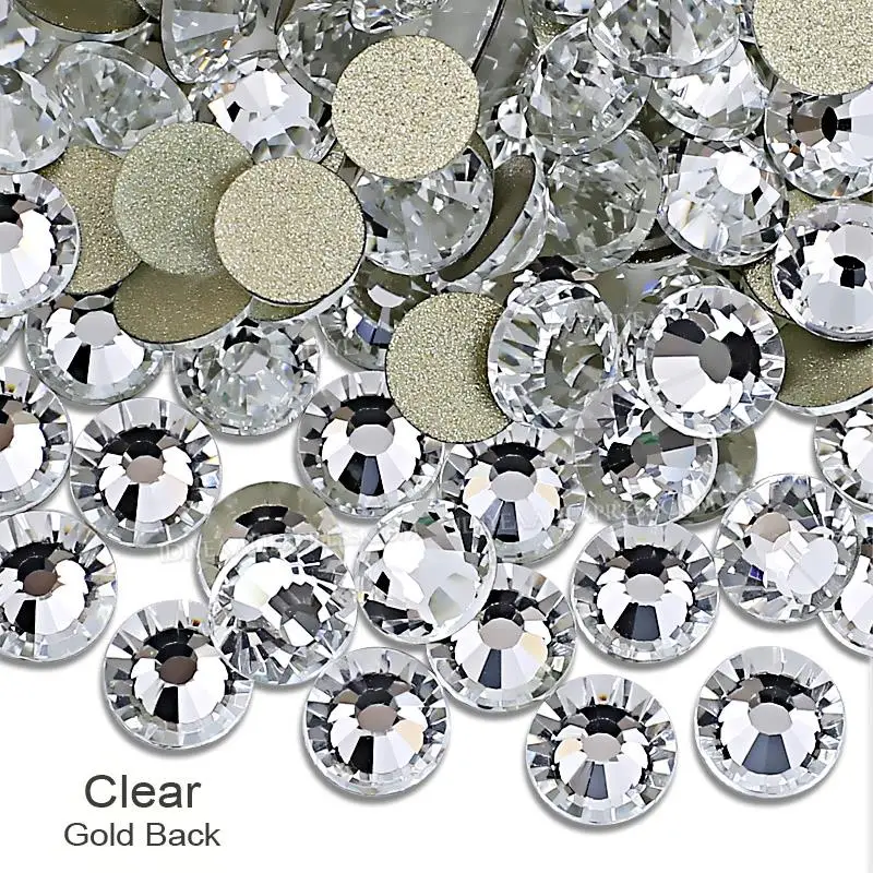 Diamantes de imitación de Cristal AB transparente AAAAA, fijación en  caliente, Strass de vidrio, fijación en caliente, diamantes de imitación  para ropa de tela, SS16, SS20, SS30 - AliExpress