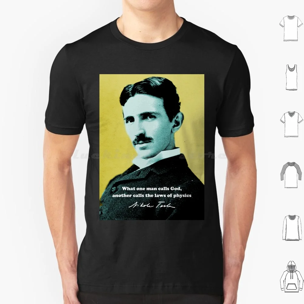 Nikola Tesla Quote 7 T Shirt 6Xl Cotton Cool Tee Nikola Tesla Inventor Scientist Science Nerd Geek Yellow Black Scientific For