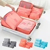 6Pcs Luggage Travel Bags Underwear Shoes Storage Bag Oxford Waterproof Cloth Suitcase Pouch Cube Red Organiser For Clothing 1