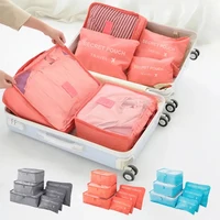 6Pcs Luggage Travel Bags Underwear Shoes Storage Bag Oxford Waterproof Cloth Suitcase Pouch Cube Red Organiser For Clothing 1