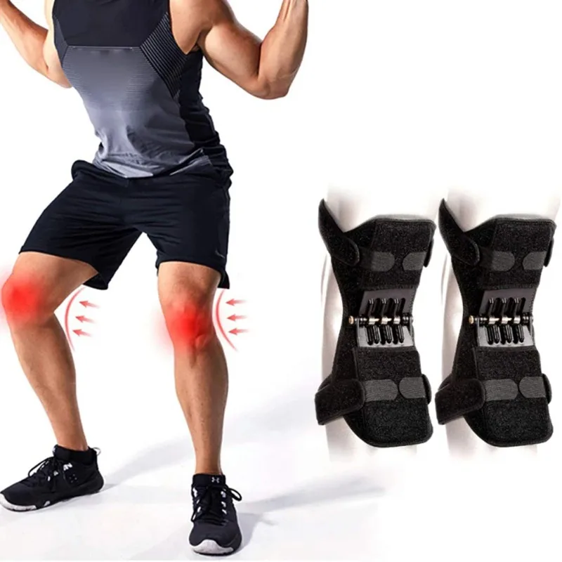 GLENN 1Pair Knee Booster Rodillera Lift Knee Weakly Brace Joint Support Spring Stabilizer Gym Sports Health Care Leg Stretcher