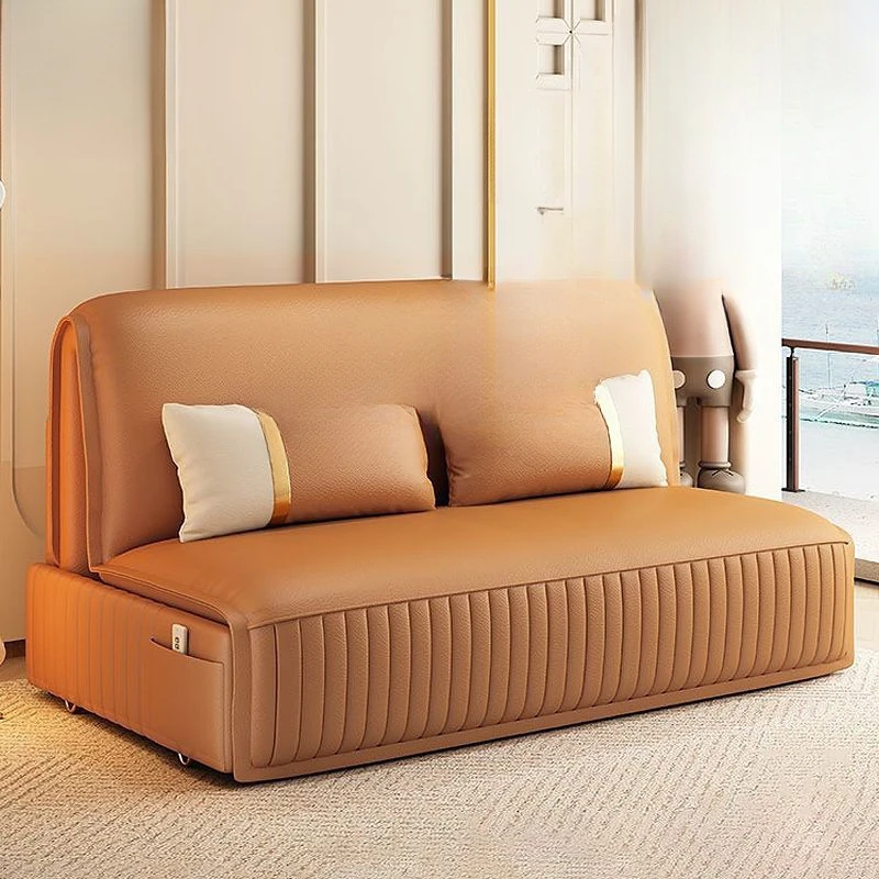 

Electric sofa bed, foldable dual-purpose sofa, cat claw resistant cloth, small living room, intelligent single person telescopic