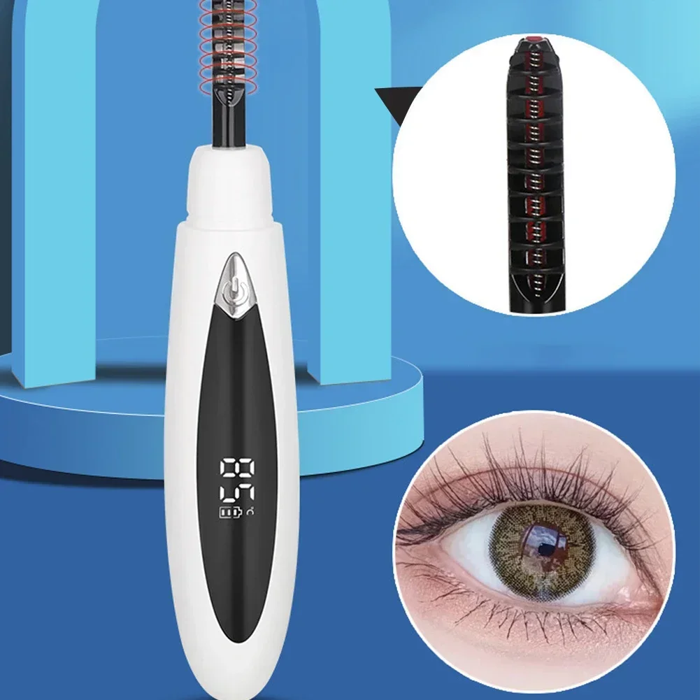 Electric Heated Eyelash Curler Portable Eyelash Curling Device Quick Heating Natural Curler Long Lasting Make up Tool