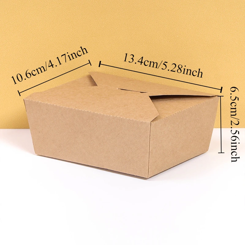 10/20Pcs Kraft Paper Takeaway Boxes, Thickened Disposable Folding Food Containers for B... - SKU KPTB1509 - UGI Packaging